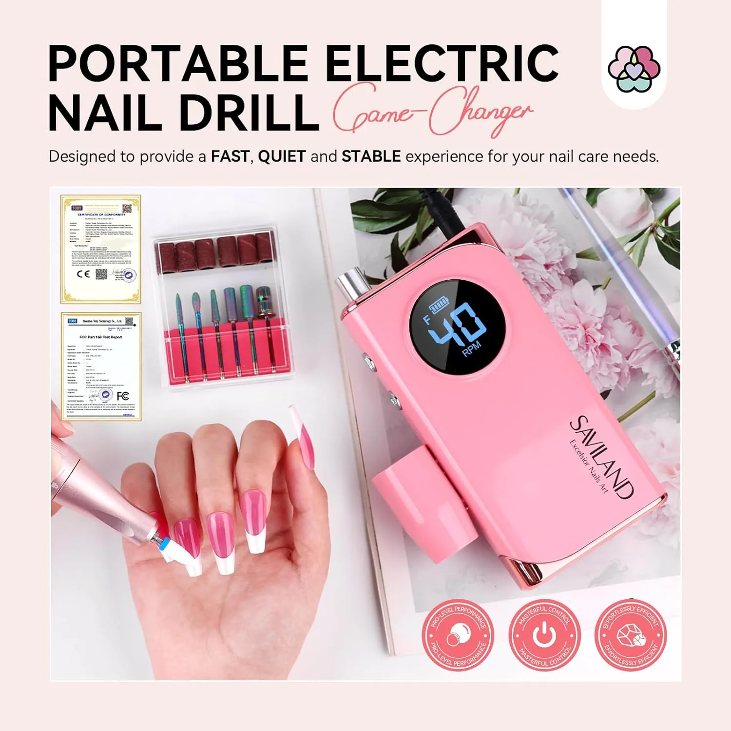 40000RPM Professional Portable Nail Drill