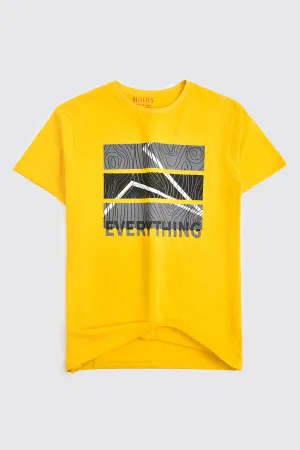 Abstract Yellow Graphic T-Shirt