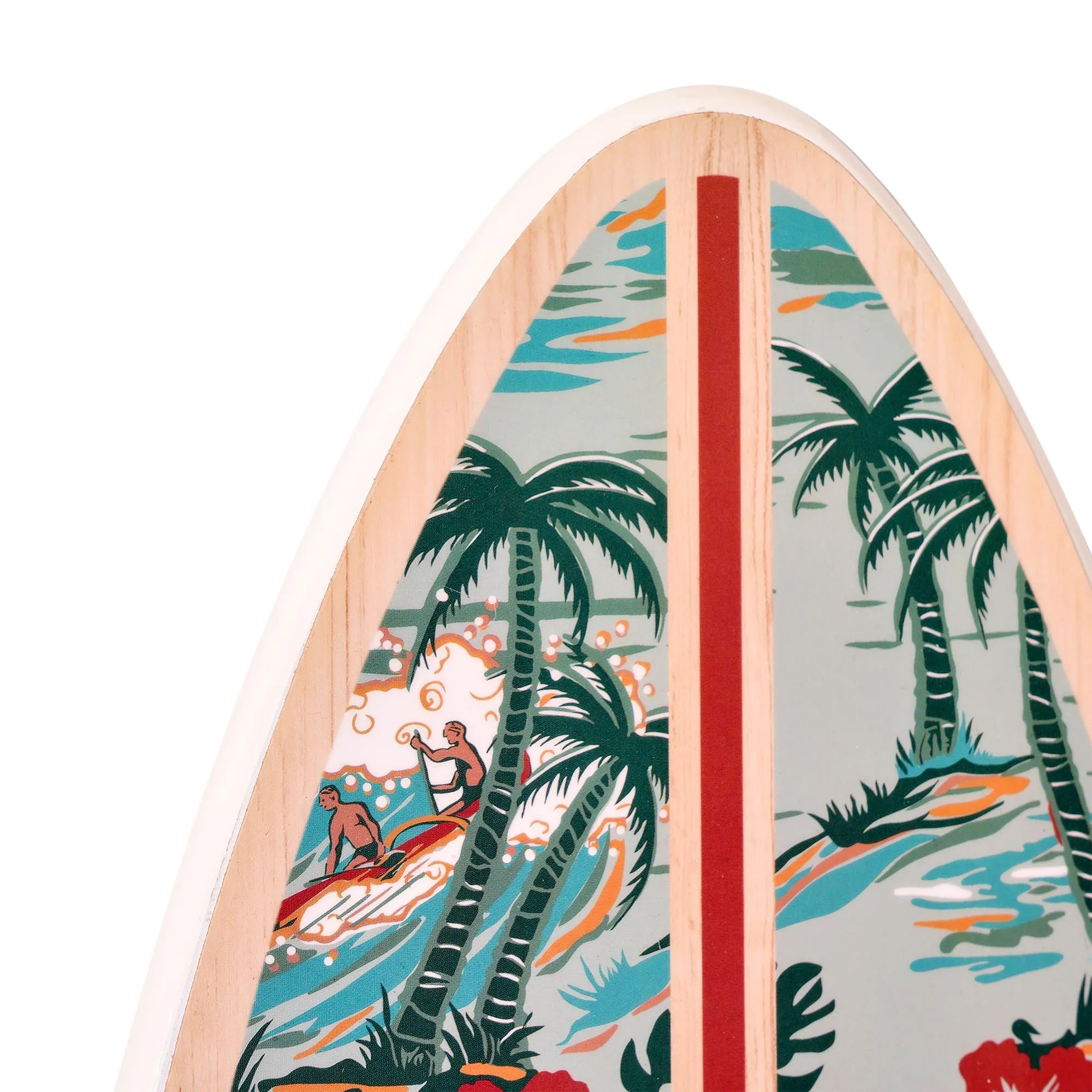 American Art Decor Reyn Spooner 50th State Island Paradise Surfboard Plaque - 8" x 24"