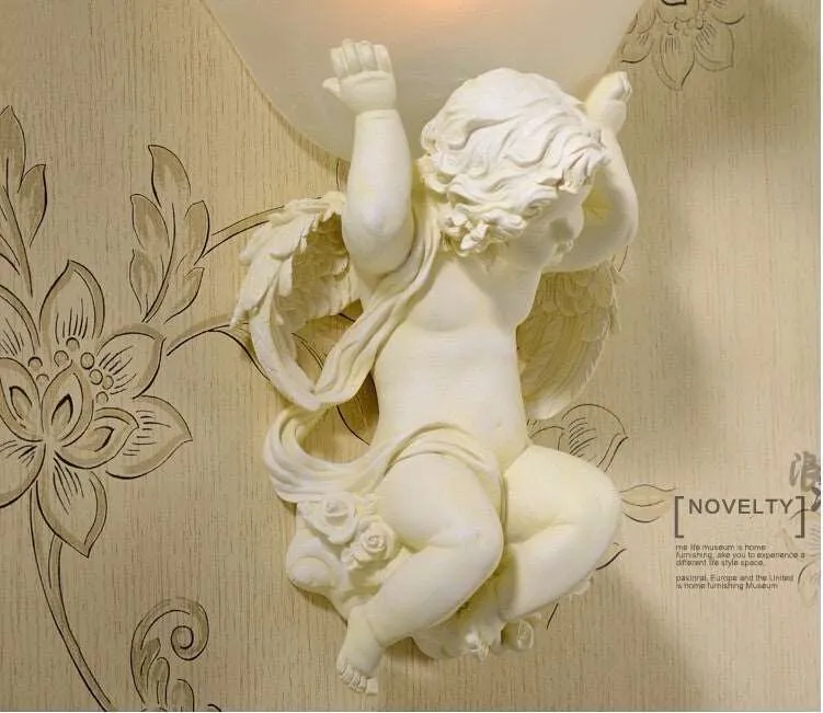 Angels Statue Sculptural Electric Wall LED 3 Colors Lamp Sconce