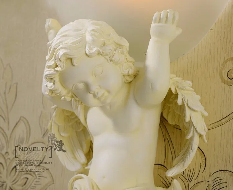 Angels Statue Sculptural Electric Wall LED 3 Colors Lamp Sconce