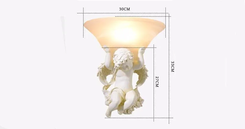 Angels Statue Sculptural Electric Wall LED 3 Colors Lamp Sconce