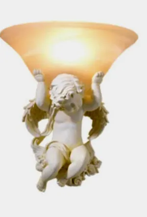 Angels Statue Sculptural Electric Wall LED 3 Colors Lamp Sconce