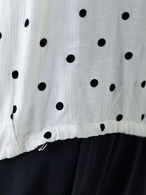 Artistic Retro Loose Polka-Dot Blouse