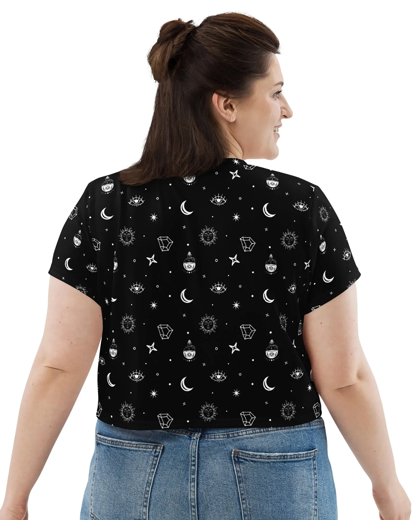 Cosmic Alchemy Crop Tee in Black