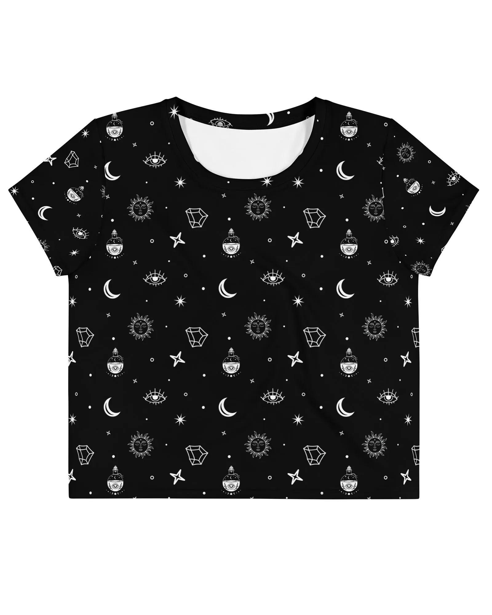 Cosmic Alchemy Crop Tee in Black