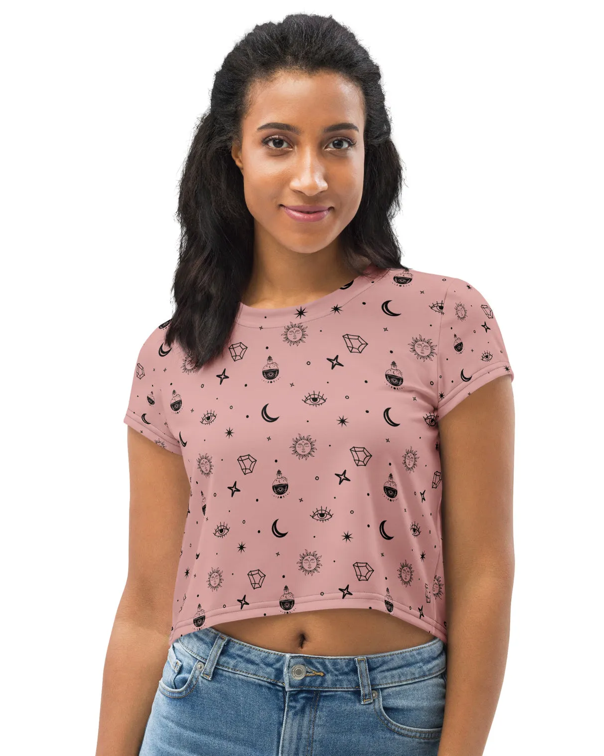 Cosmic Alchemy Crop Tee in Pink