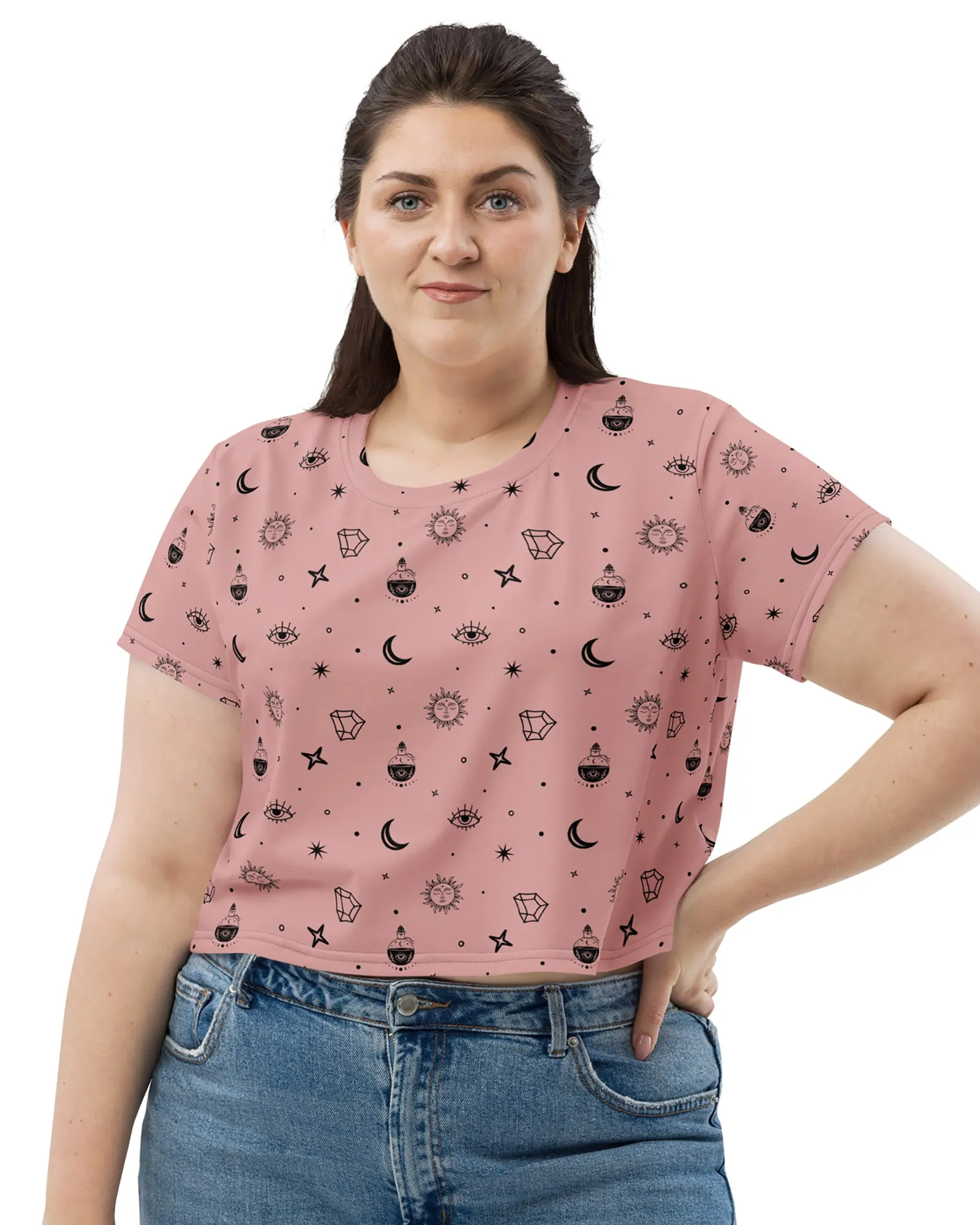 Cosmic Alchemy Crop Tee in Pink