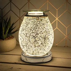 Desire Aroma Glass Lamp Mosaic Silver