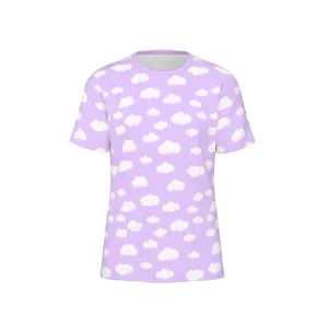 Dreamy Clouds Unisex Cotton T-Shirt (Lilac)