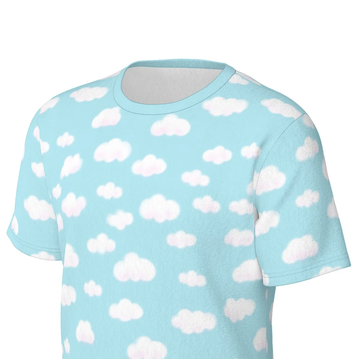 Dreamy Clouds Unisex Cotton T-Shirt (Sky Blue)