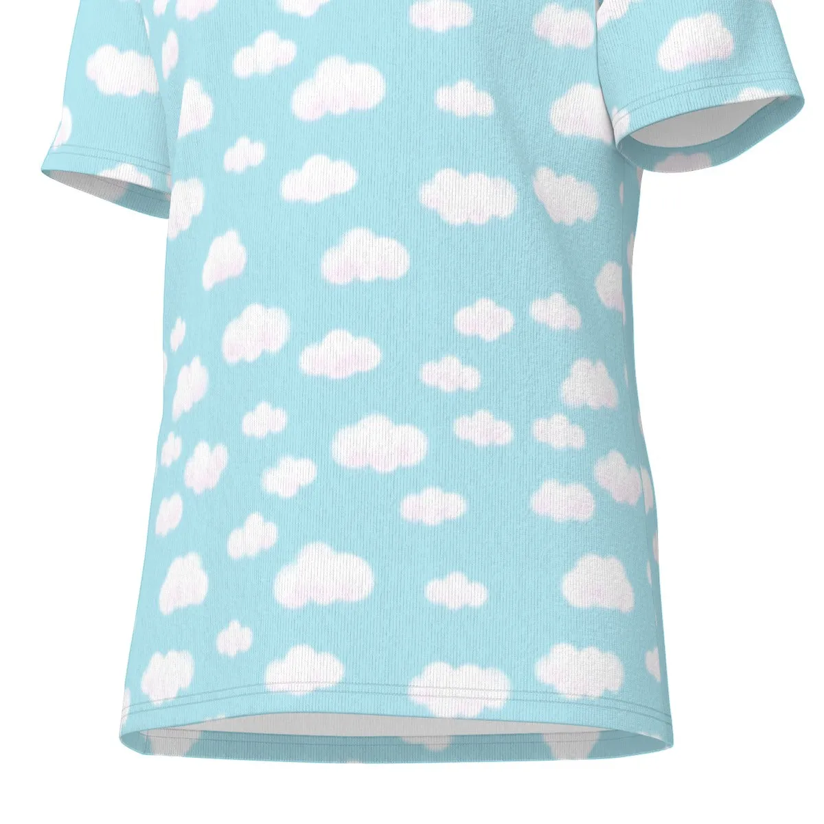 Dreamy Clouds Unisex Cotton T-Shirt (Sky Blue)