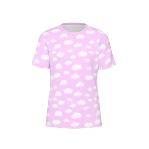 Dreamy Clouds Unisex Cotton T-Shirt (Taffy Pink)