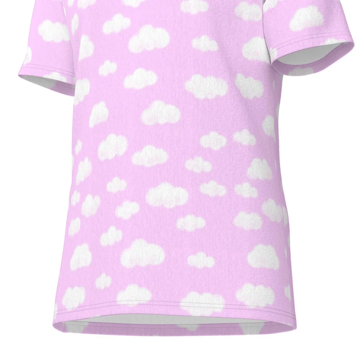 Dreamy Clouds Unisex Cotton T-Shirt (Taffy Pink)