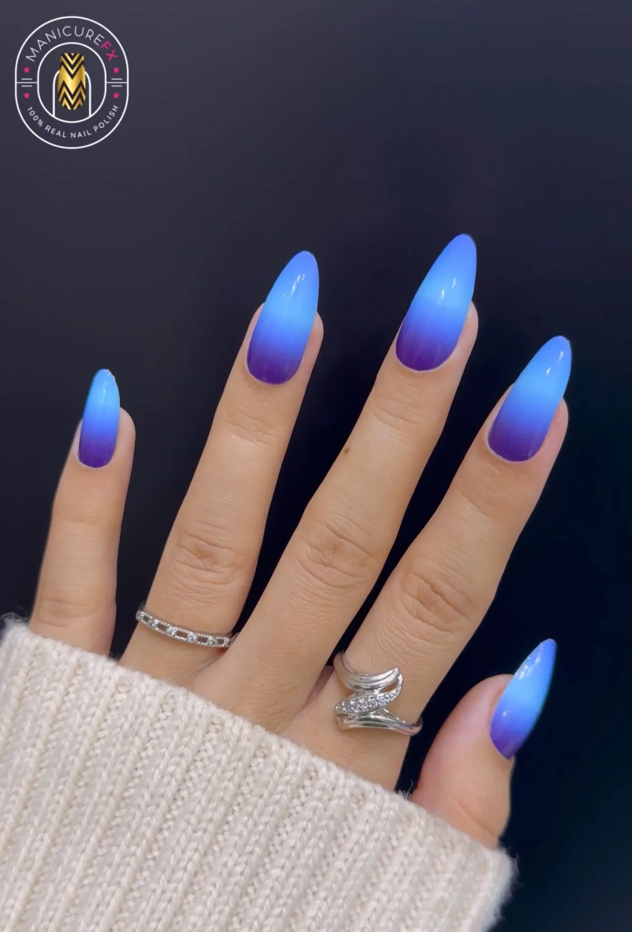 Electric Blue Nails - Twilight Sky - Nail Wraps (Standard)