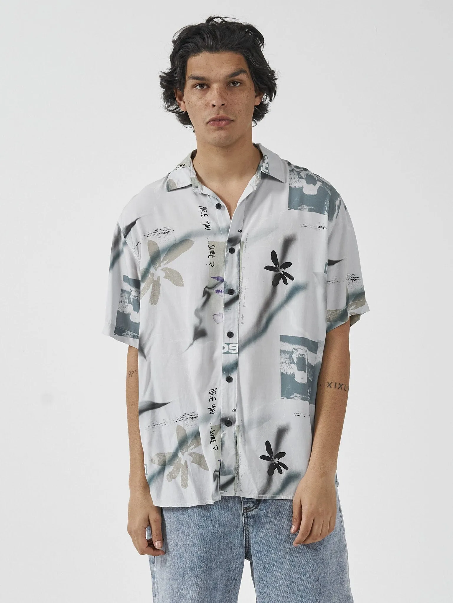 Electric Chaos Short Sleeve Shirt - Blue Mist