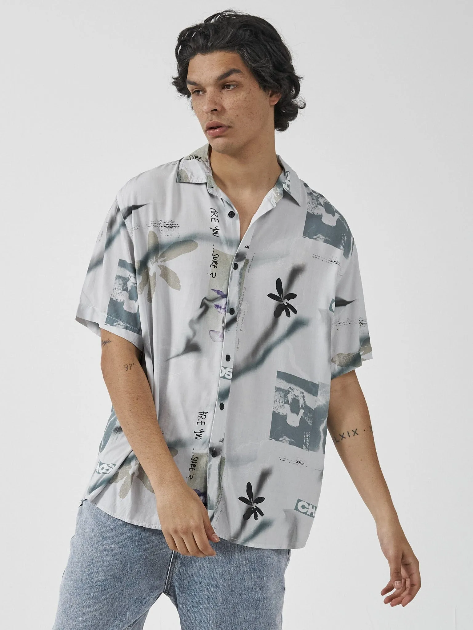 Electric Chaos Short Sleeve Shirt - Blue Mist