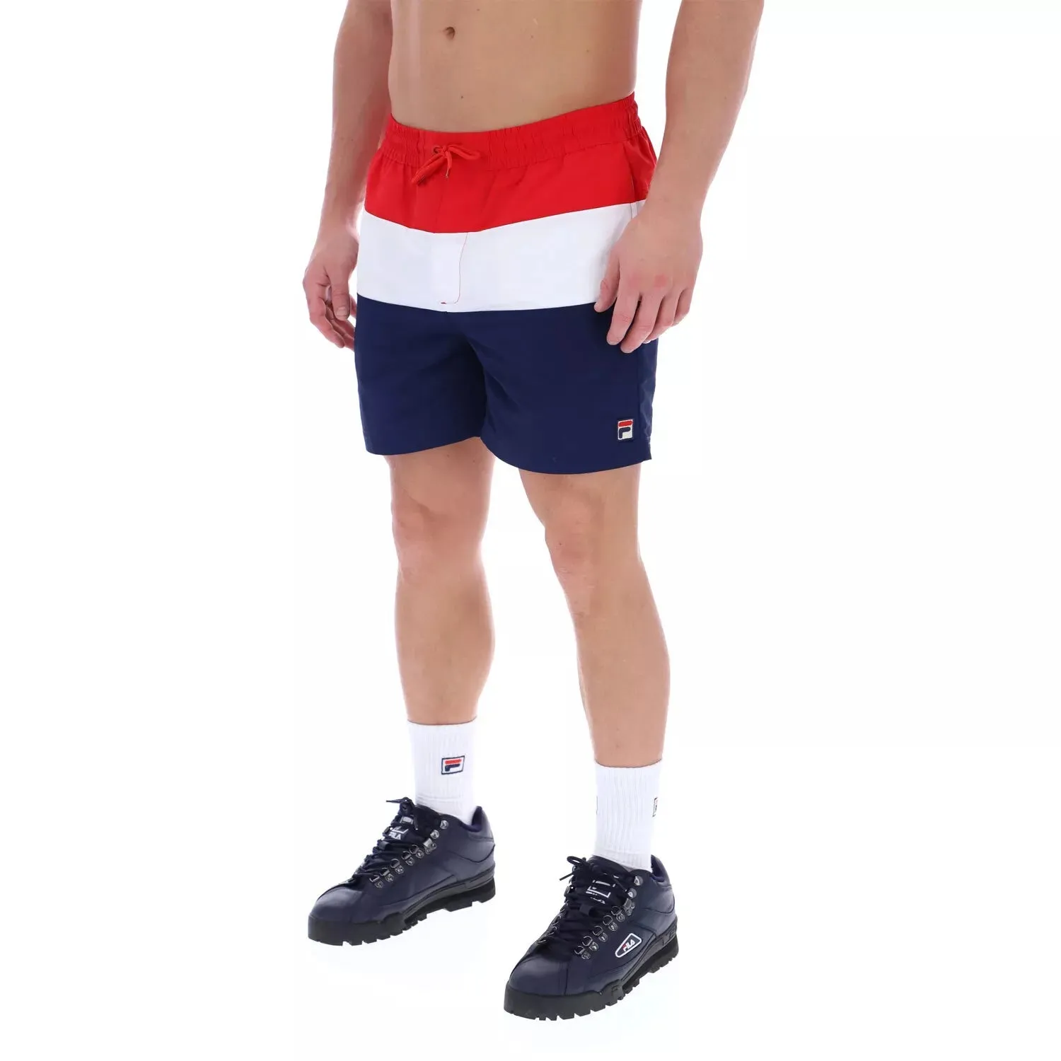 FILA Mens Retro Alexi Colour Block Swim Shorts