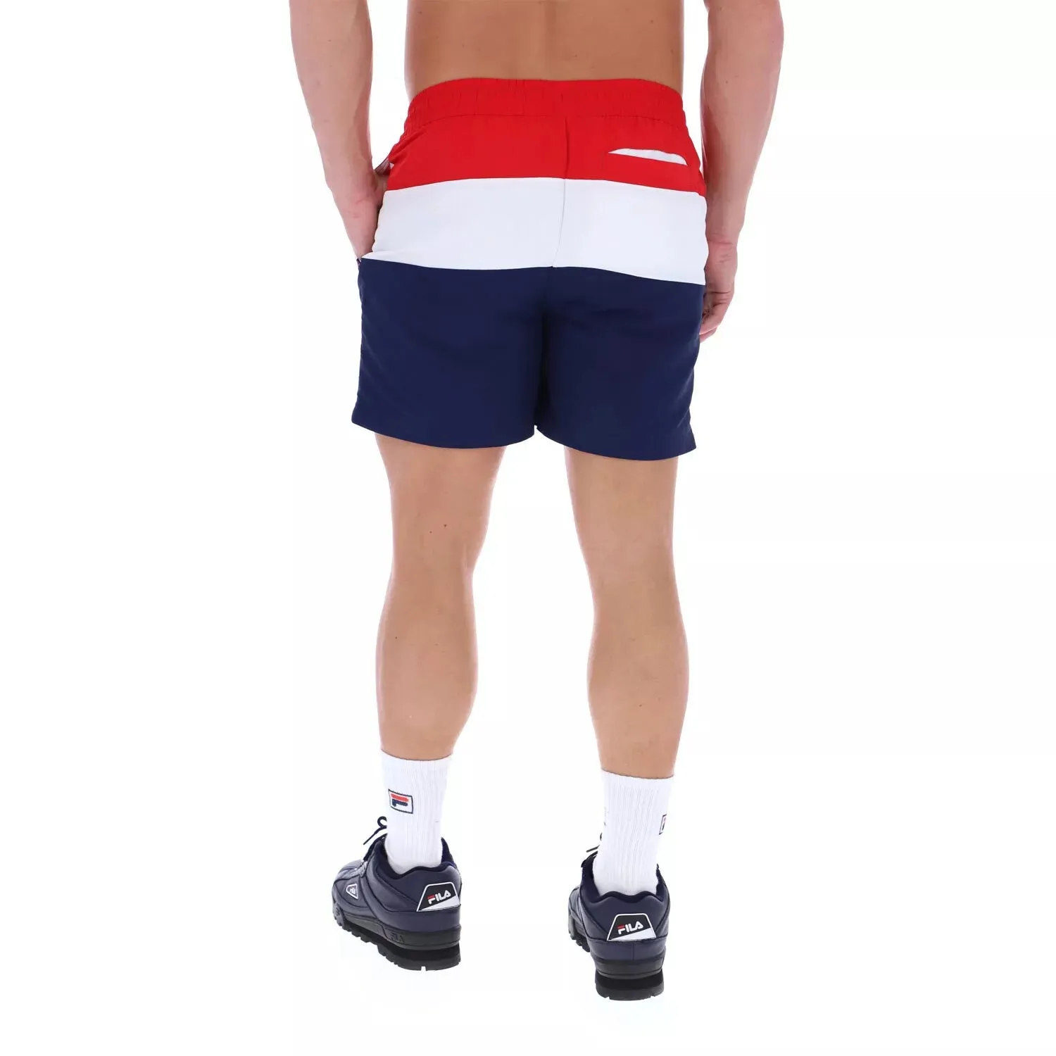 FILA Mens Retro Alexi Colour Block Swim Shorts