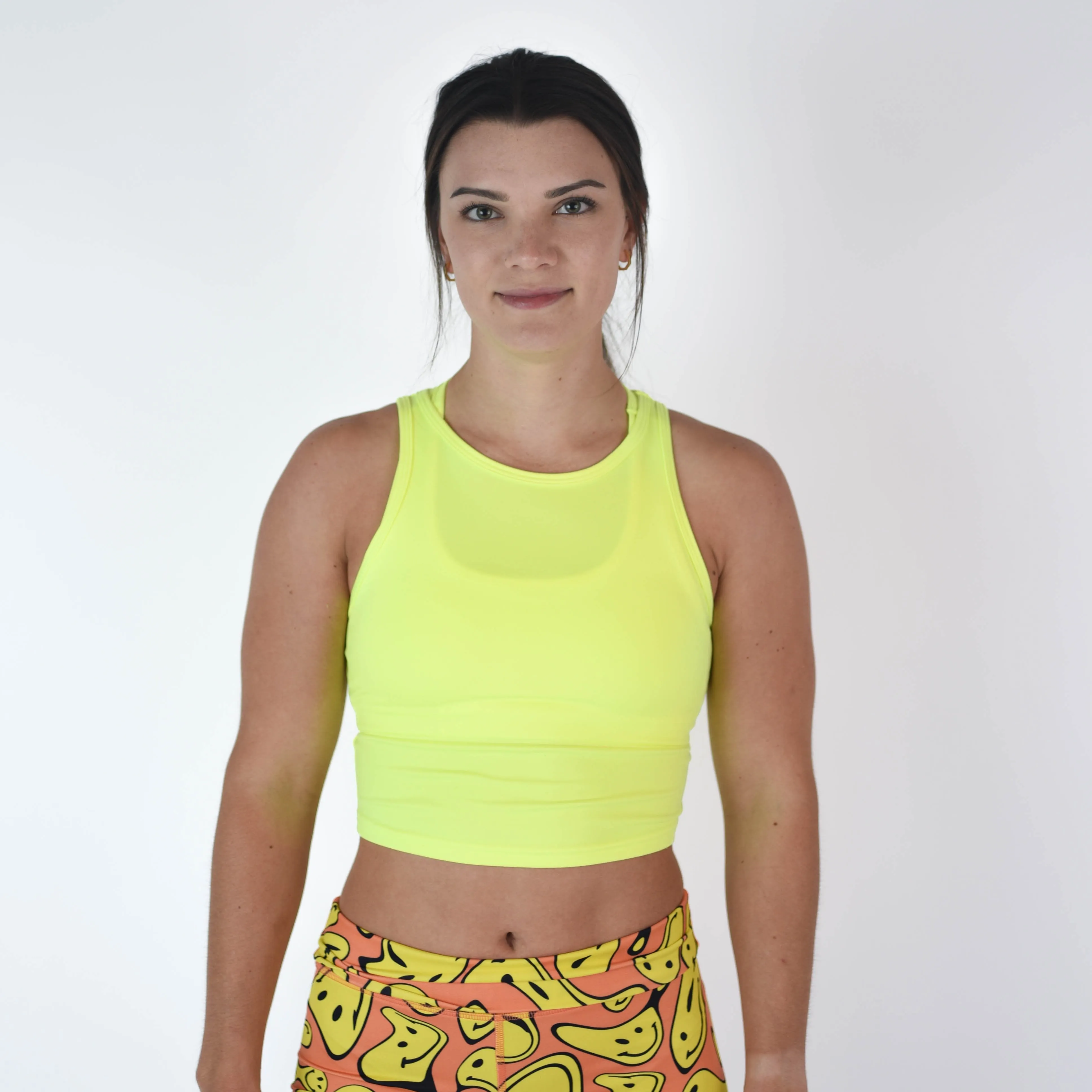 FLEO Tempo Crop Tank - Neon Yellow