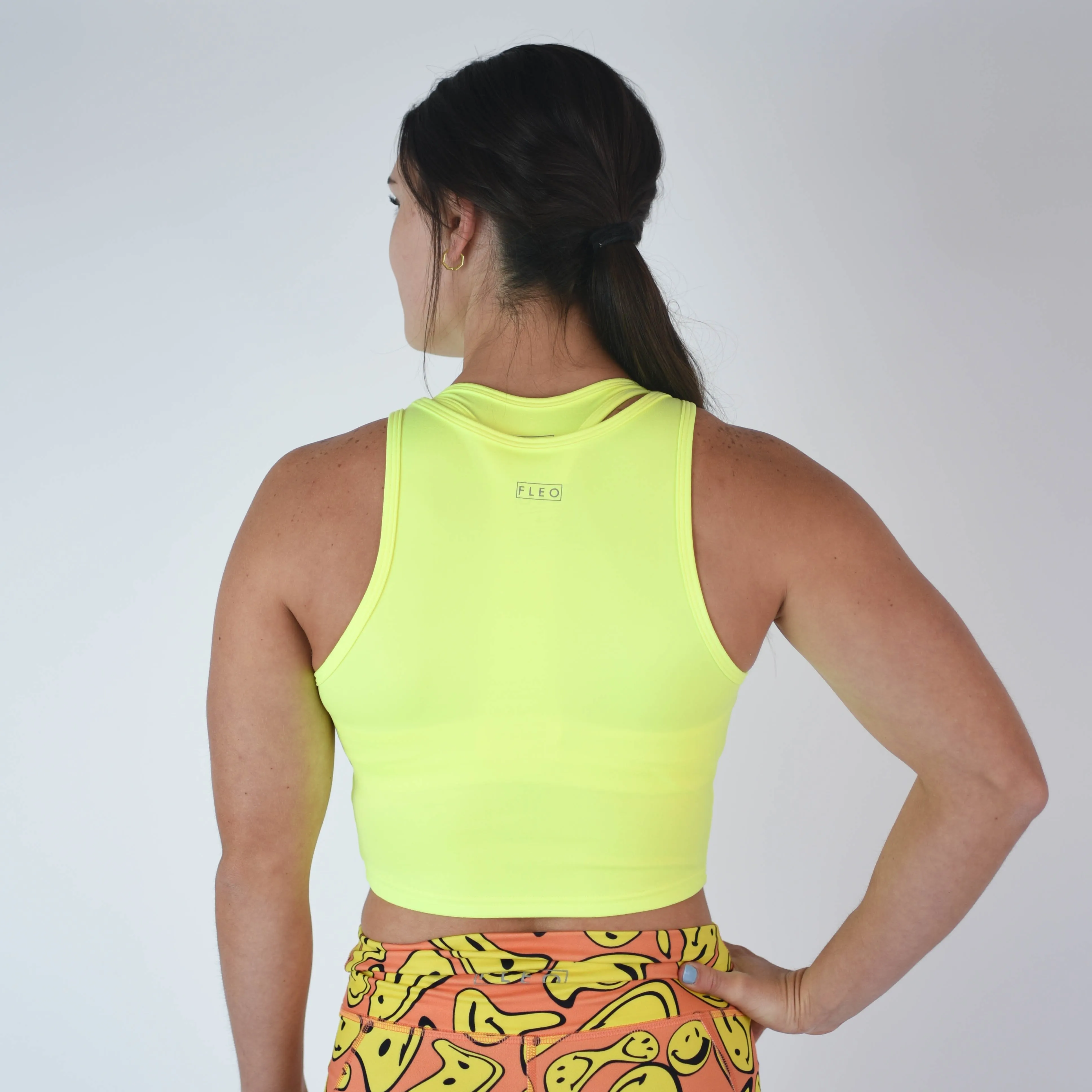 FLEO Tempo Crop Tank - Neon Yellow