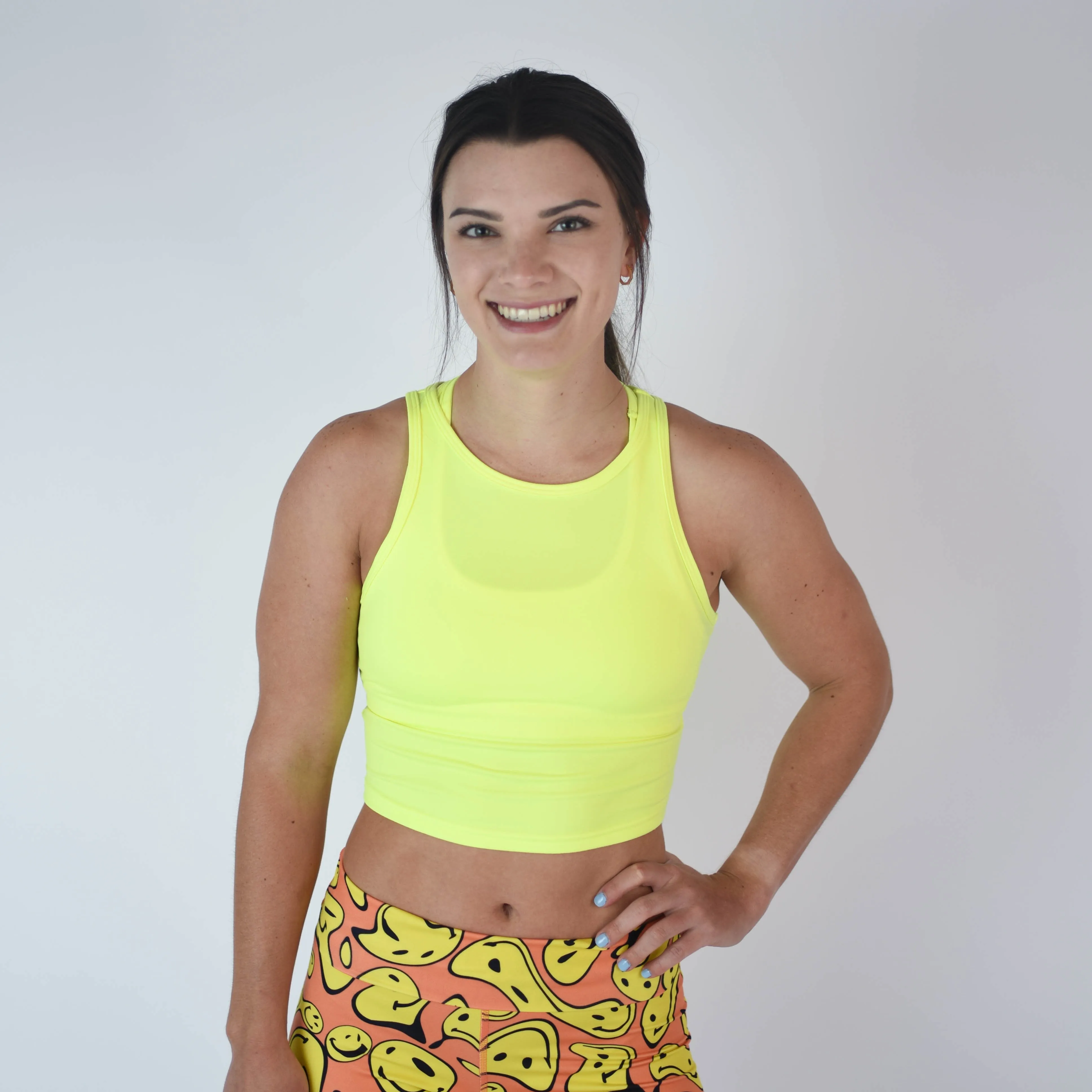 FLEO Tempo Crop Tank - Neon Yellow