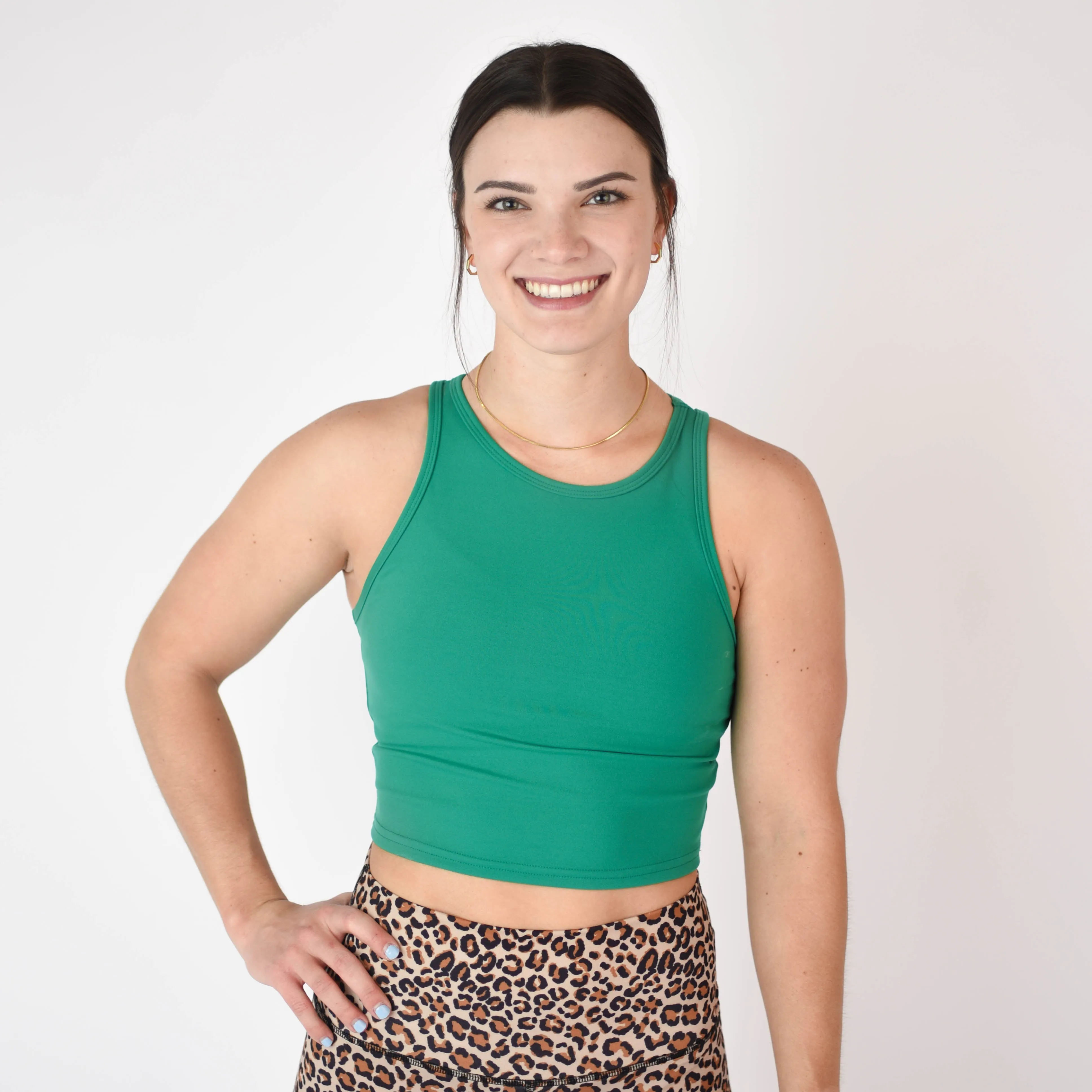 FLEO Tempo Crop Tank - Ultramarine Green