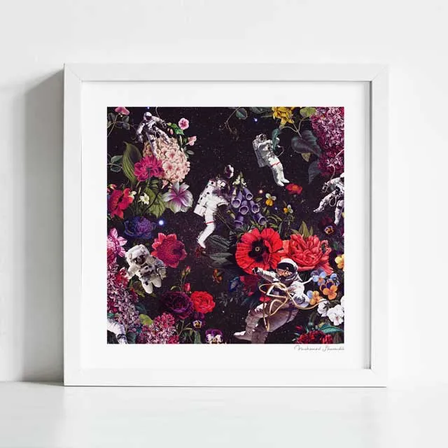 'Flowers and Astronauts' Art Print by Vertigo Artography