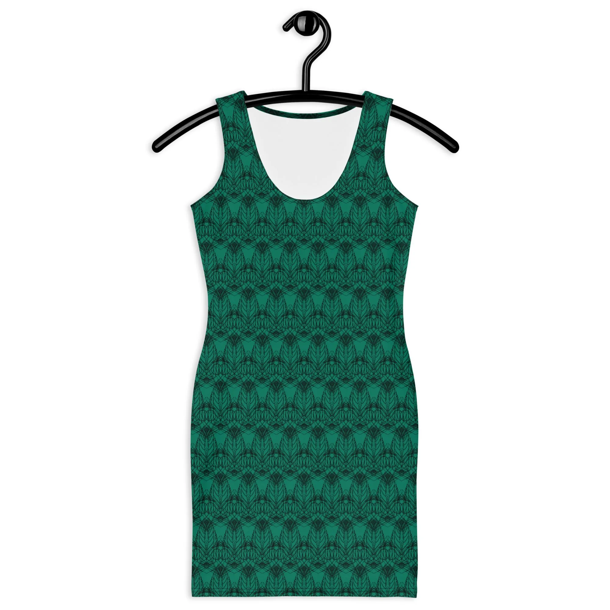 Green Aesthetic Art Dress – All-Over Print Tank Dres,  Unique All-Over Print Bodycon dress