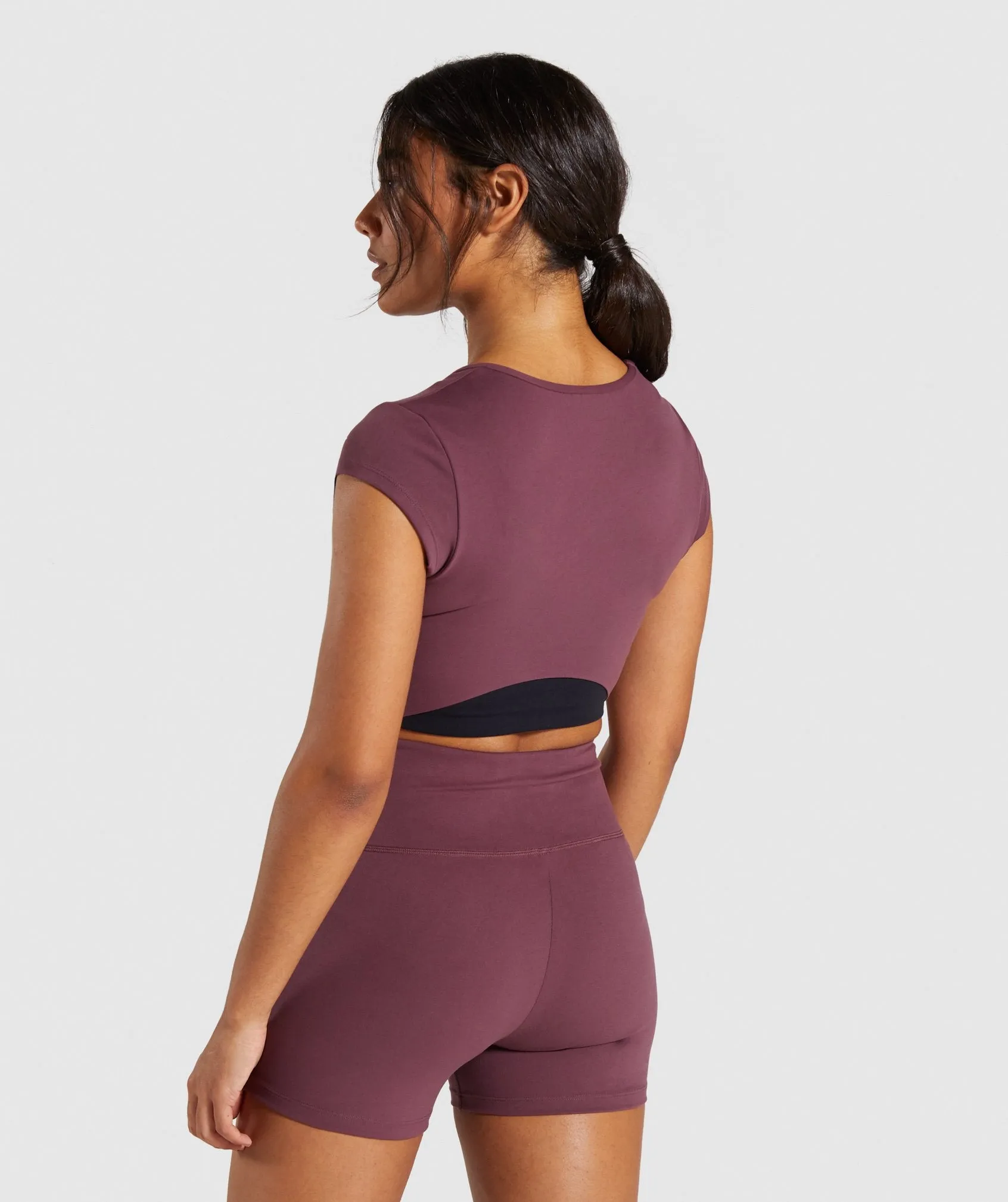 Gymshark Dreamy Cap Sleeve Crop Top - Berry Red