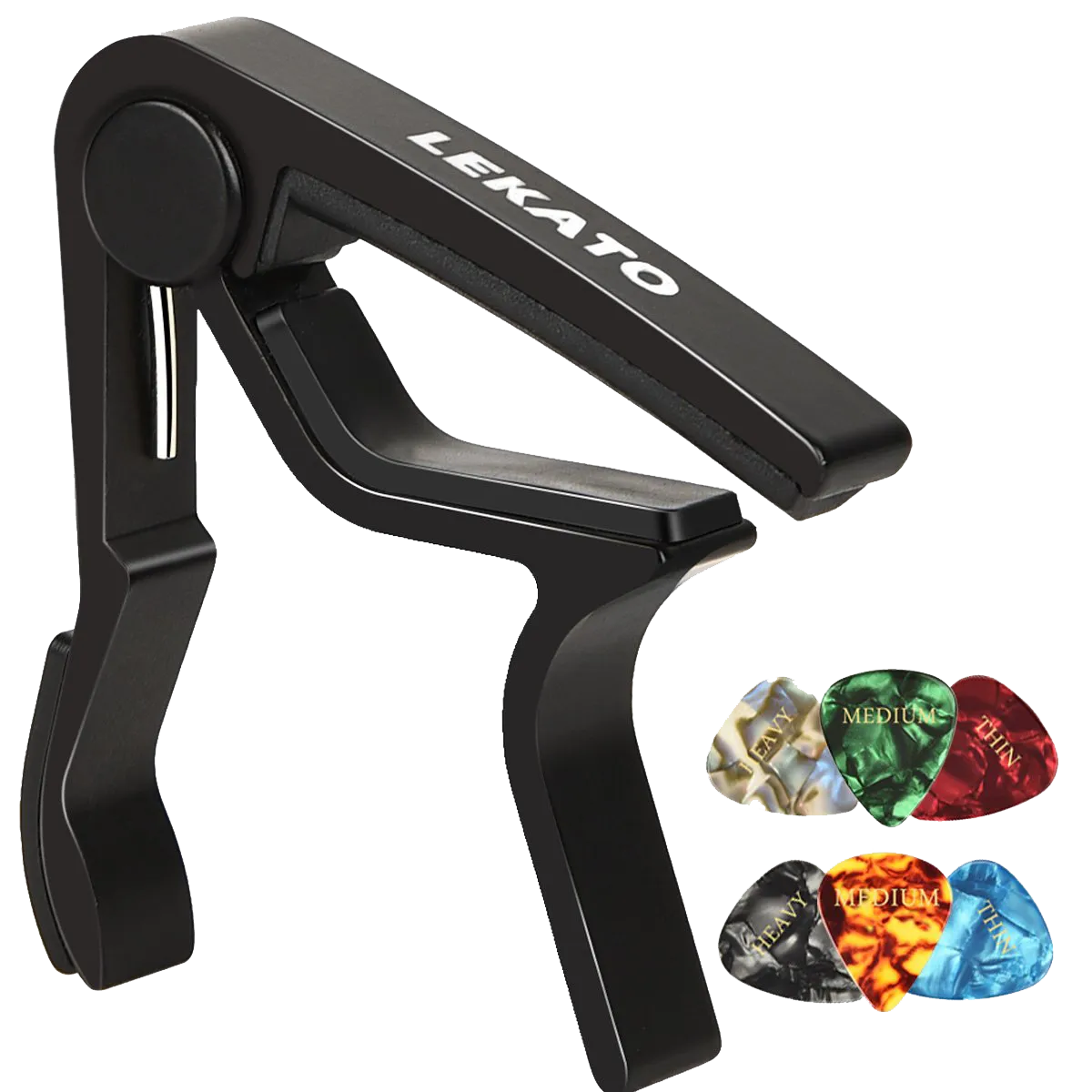 LEAKTO LGC-01 Guitar Capo Quick-Change w/ Picks Strap Locks