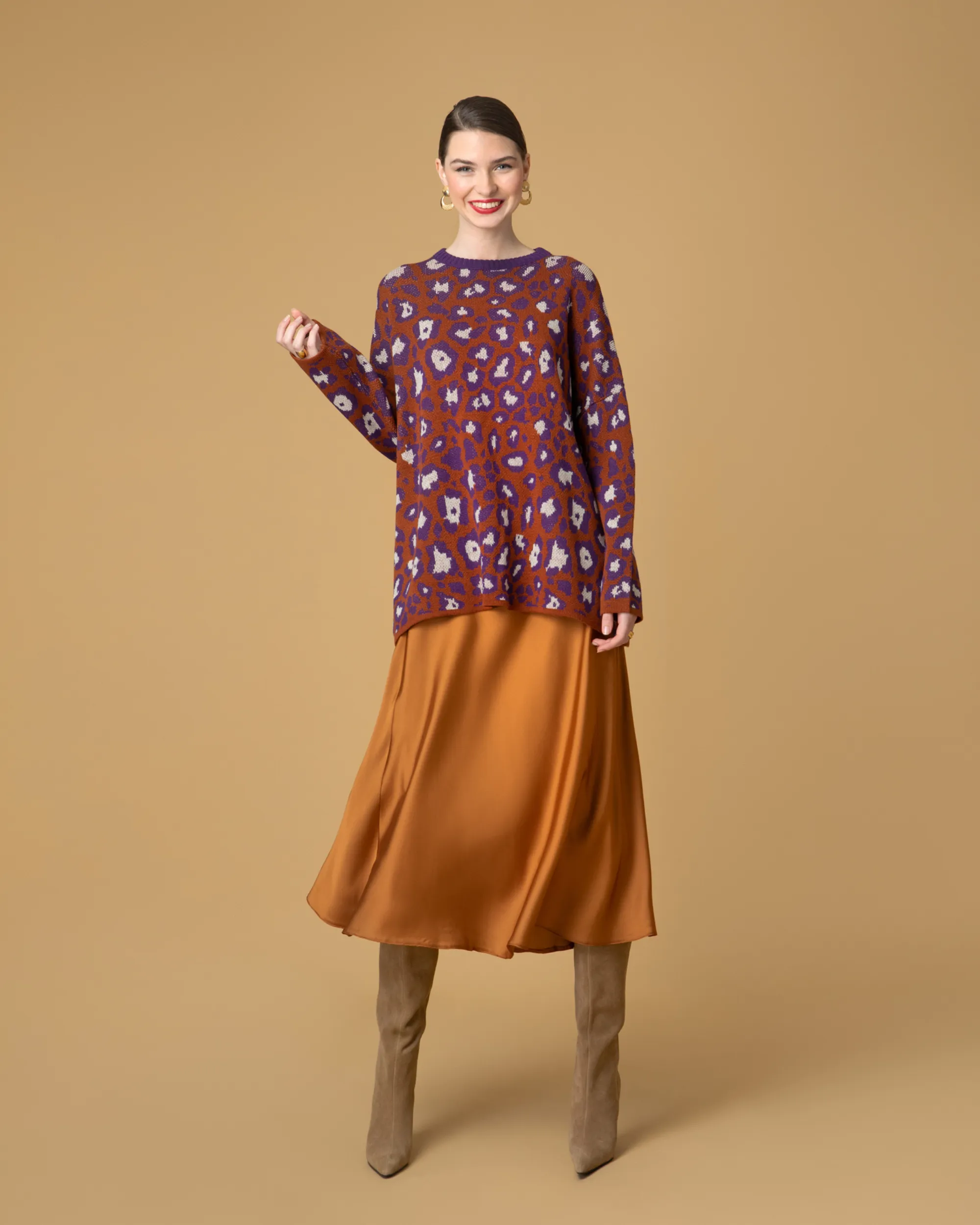 Lily Silky Caramel Skirt