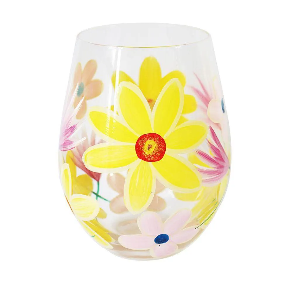 Lynsey Johnstone Hand Painted Daffodils Stemless Glass