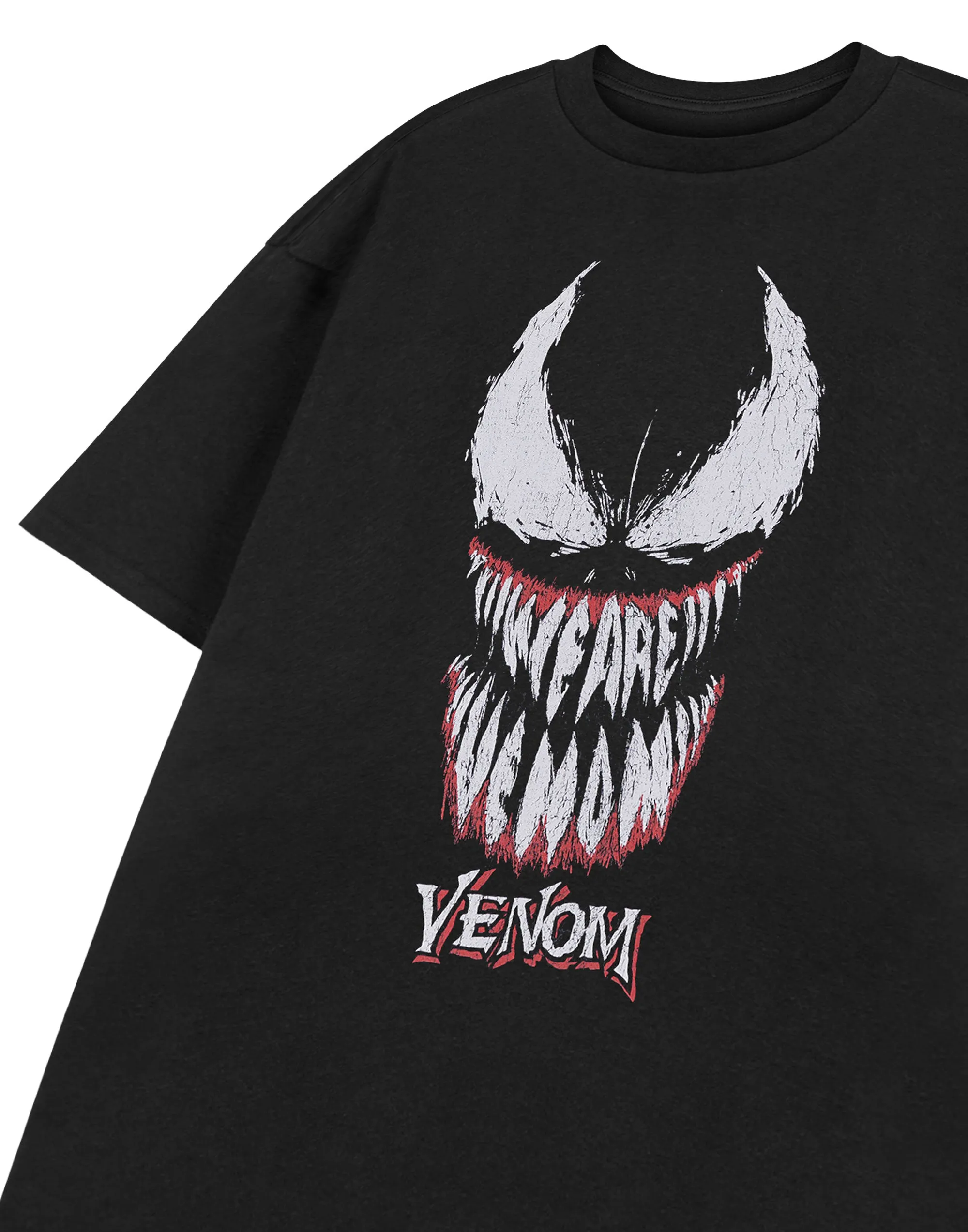 Marvel Venom Face Mens Black Short Sleeved T-Shirt