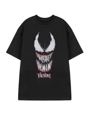 Marvel Venom Face Mens Black Short Sleeved T-Shirt