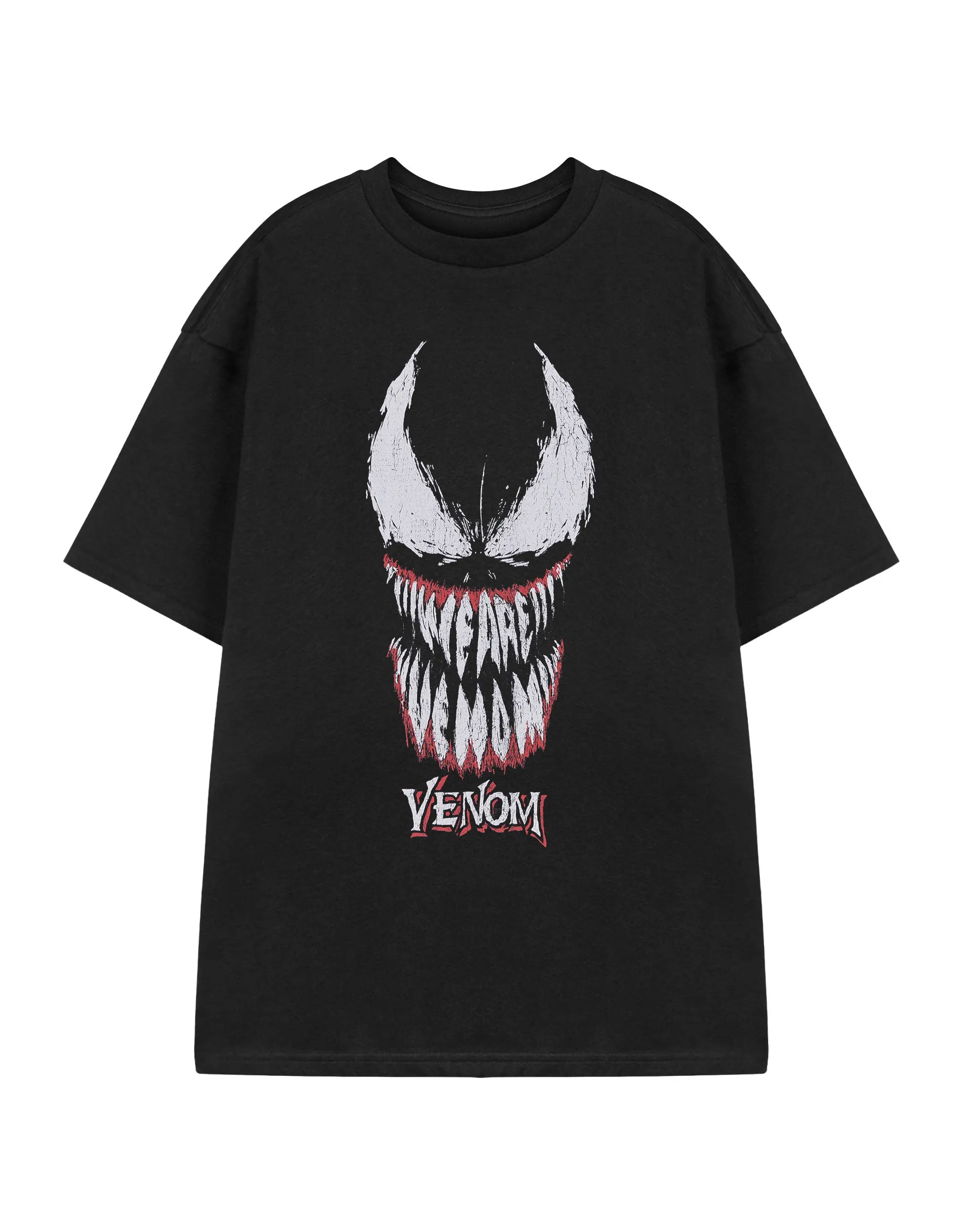 Marvel Venom Face Mens Black Short Sleeved T-Shirt