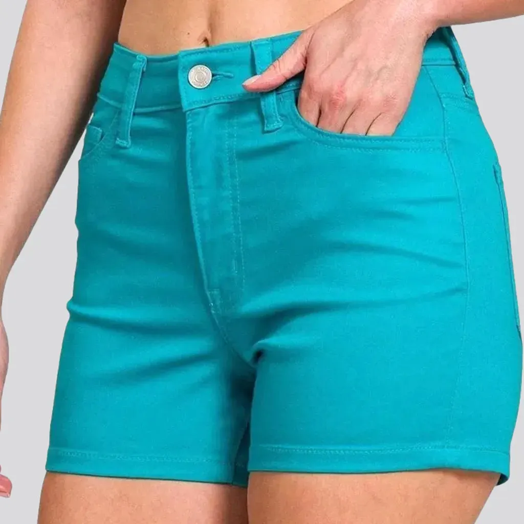 Mid-waist women's jeans shorts