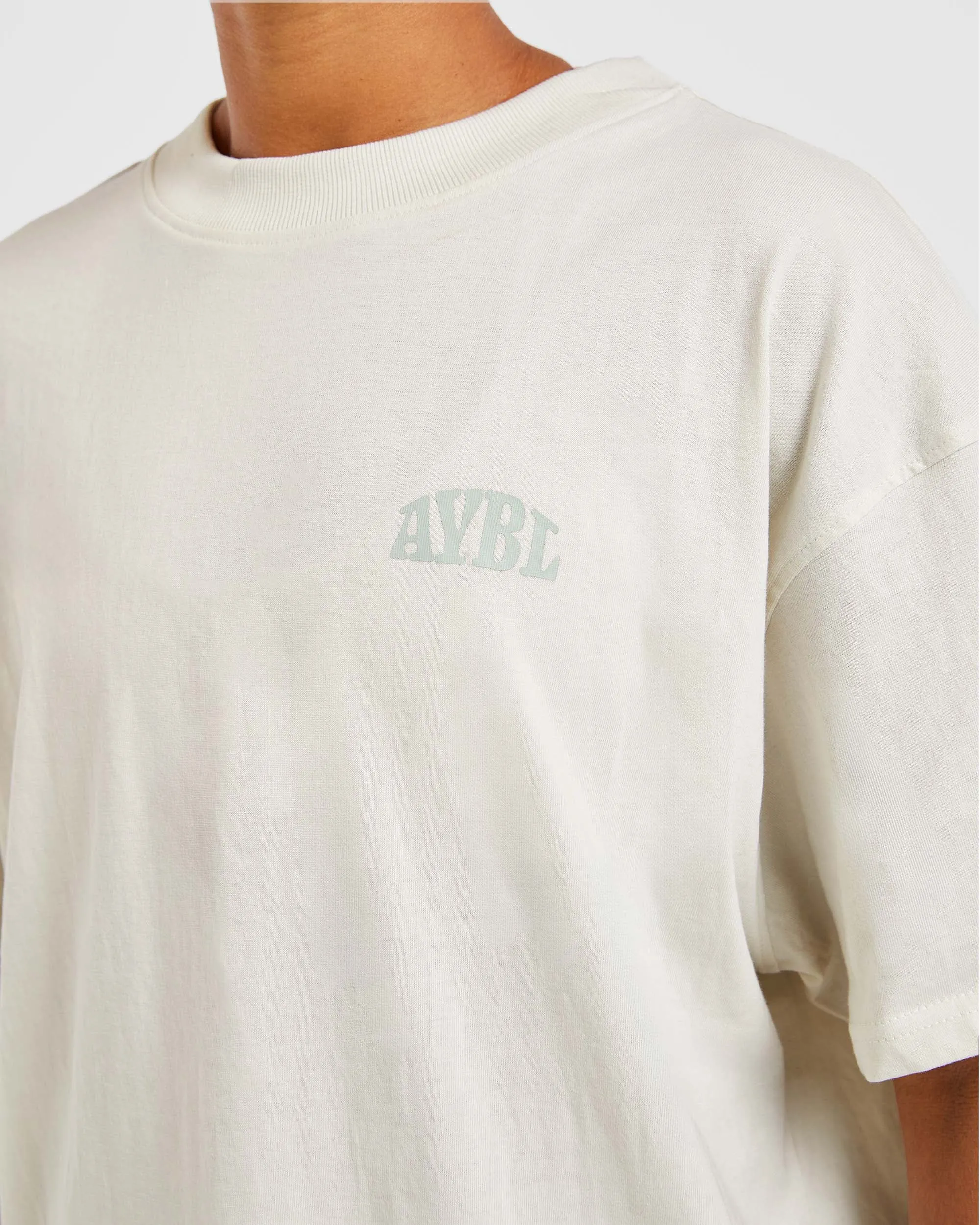 Mind Over Matter Oversized T Shirt - Beige/Green