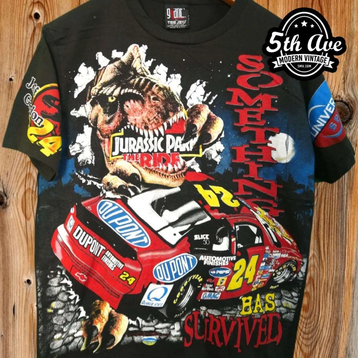 Nascar Jeff Gordon Jurassic Park The Ride - AOP all over print New Vintage T shirt