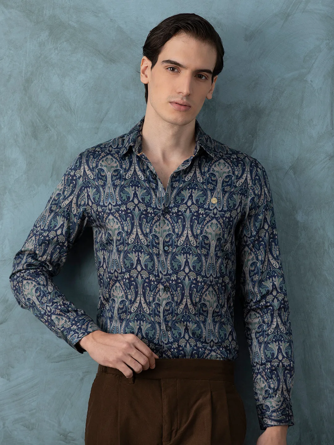 Navy Printed Shirt