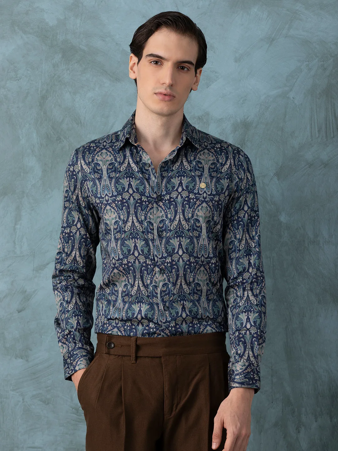 Navy Printed Shirt