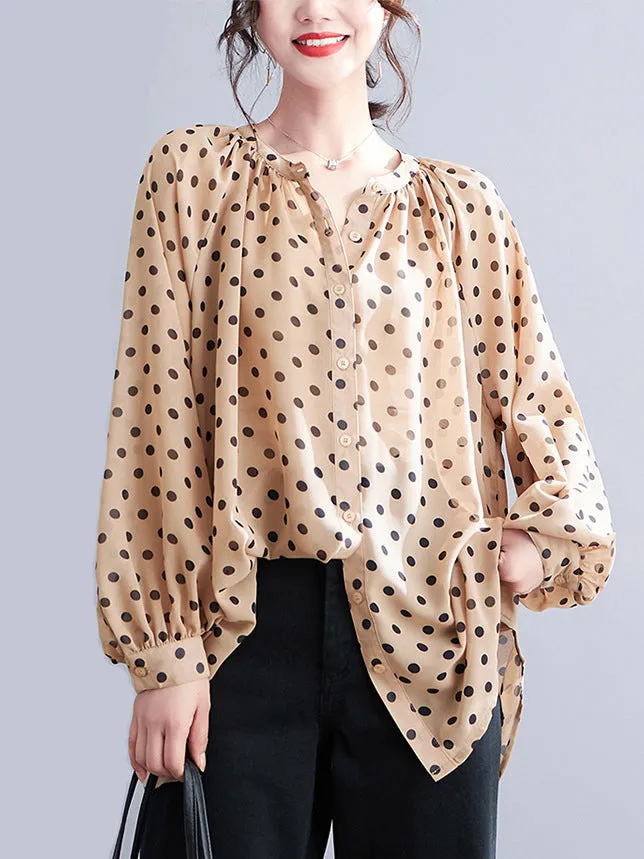 Original Casual Polka-Dot Blouse