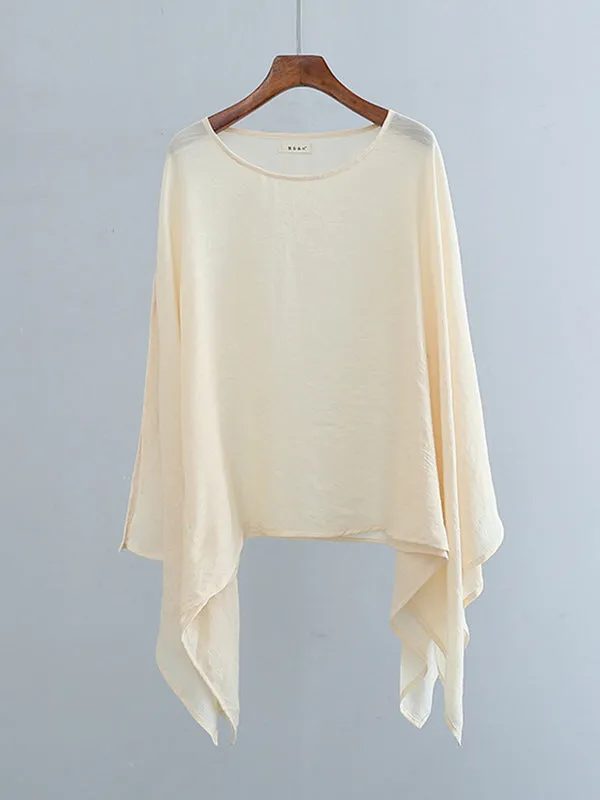 Original Irregular Loose Solid Color Tencel T-Shirt Top