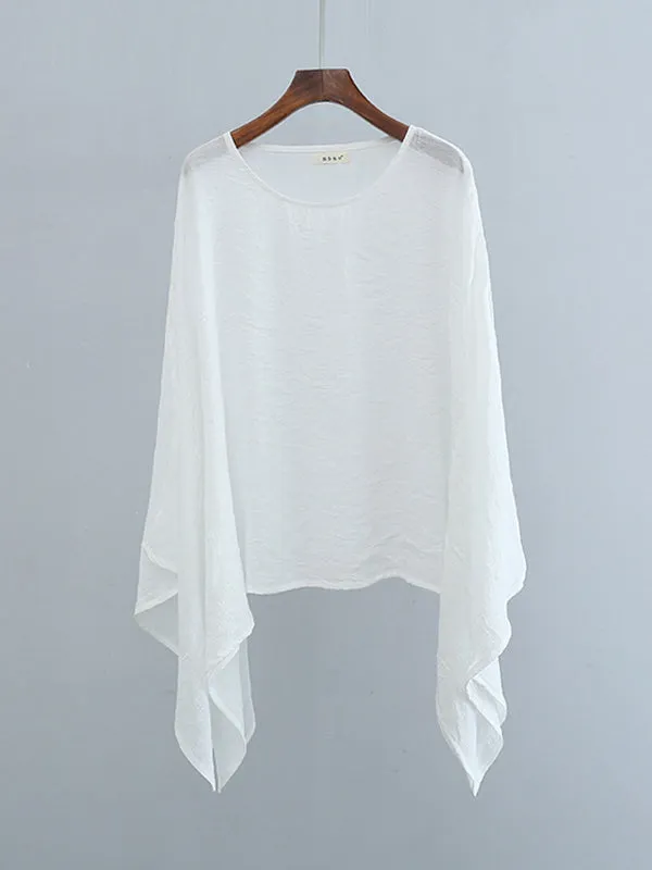 Original Irregular Loose Solid Color Tencel T-Shirt Top