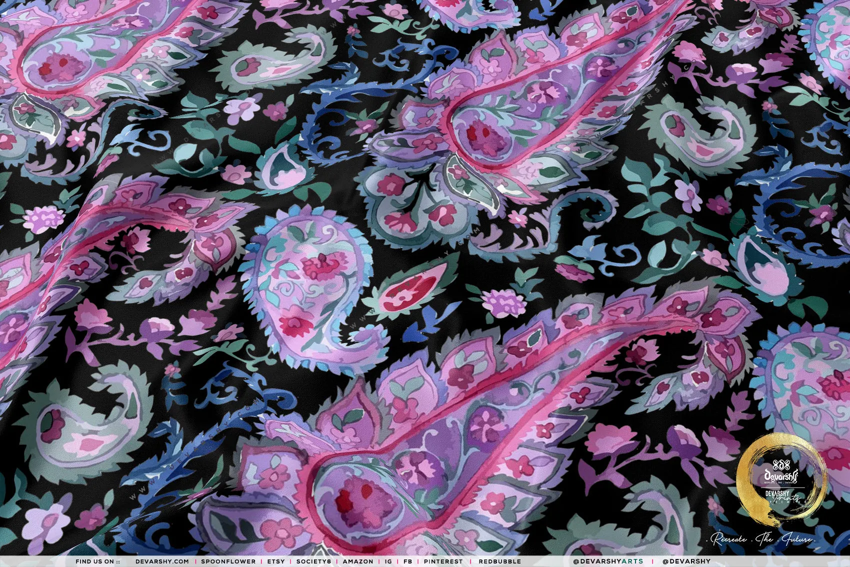 Paisleys Apparel Fabric 3Meters , 9 Designs | 8 Fabrics Option | Fabric By the Yard | D20242