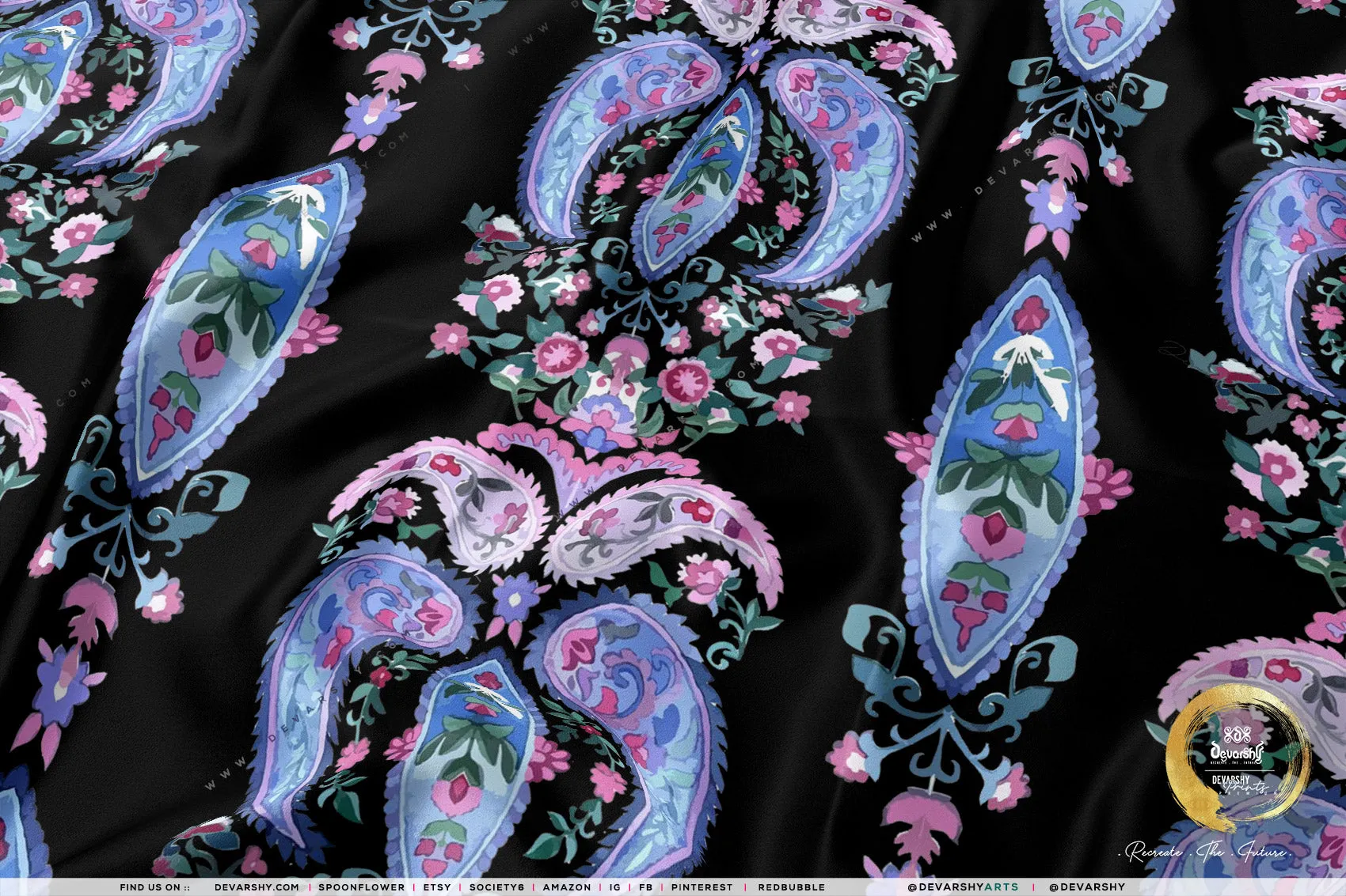 Paisleys Apparel Fabric 3Meters , 9 Designs | 8 Fabrics Option | Fabric By the Yard | D20242