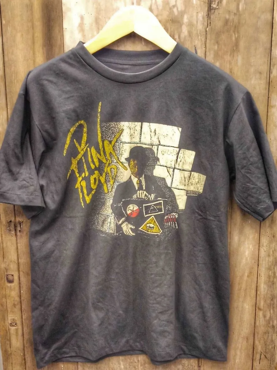 Pink Floyd Wall and Derby Figure Tee: A Distressed Vintage Tribute with Artistic Flair