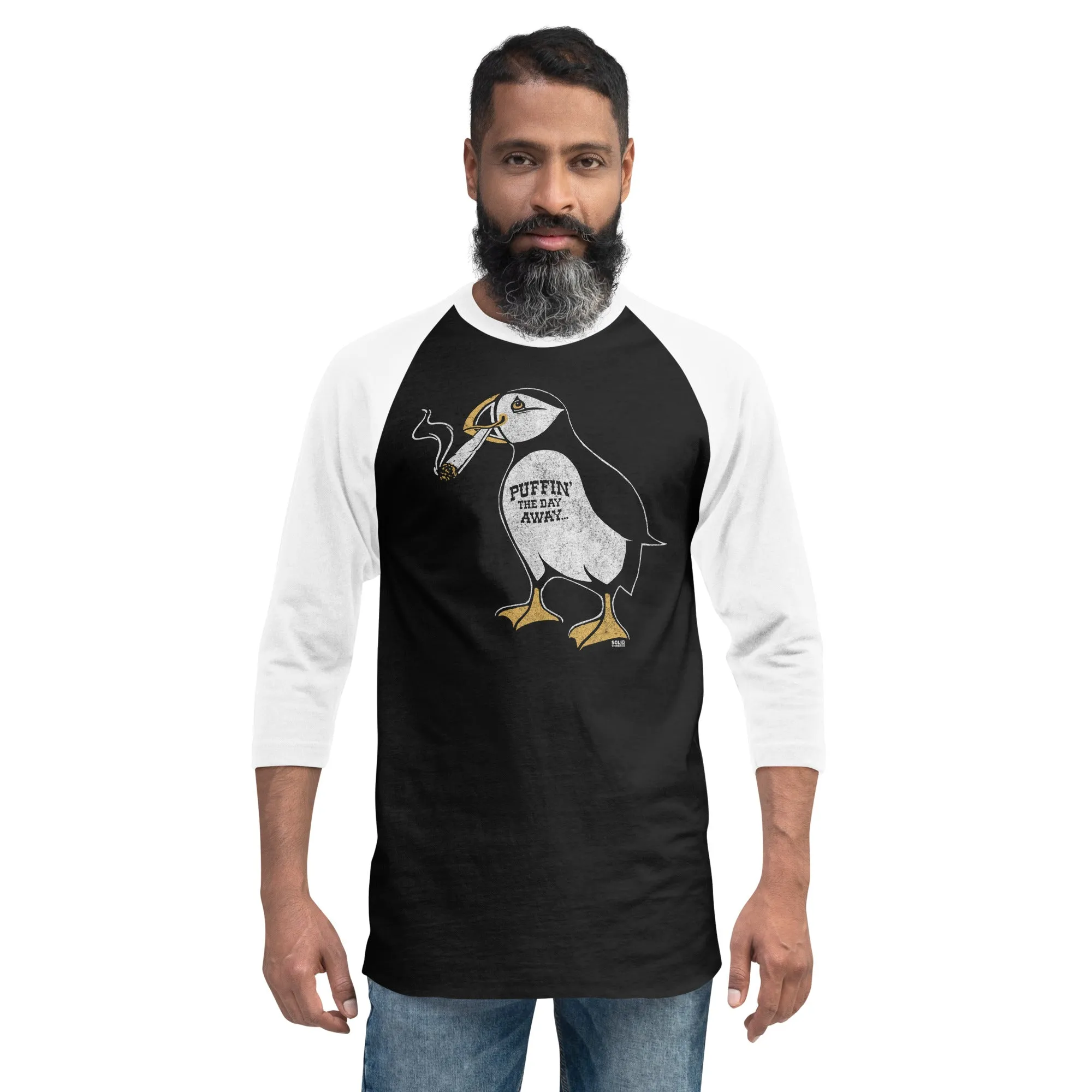 Puffin Away 3/4 Sleeve Baseball T-Shirt