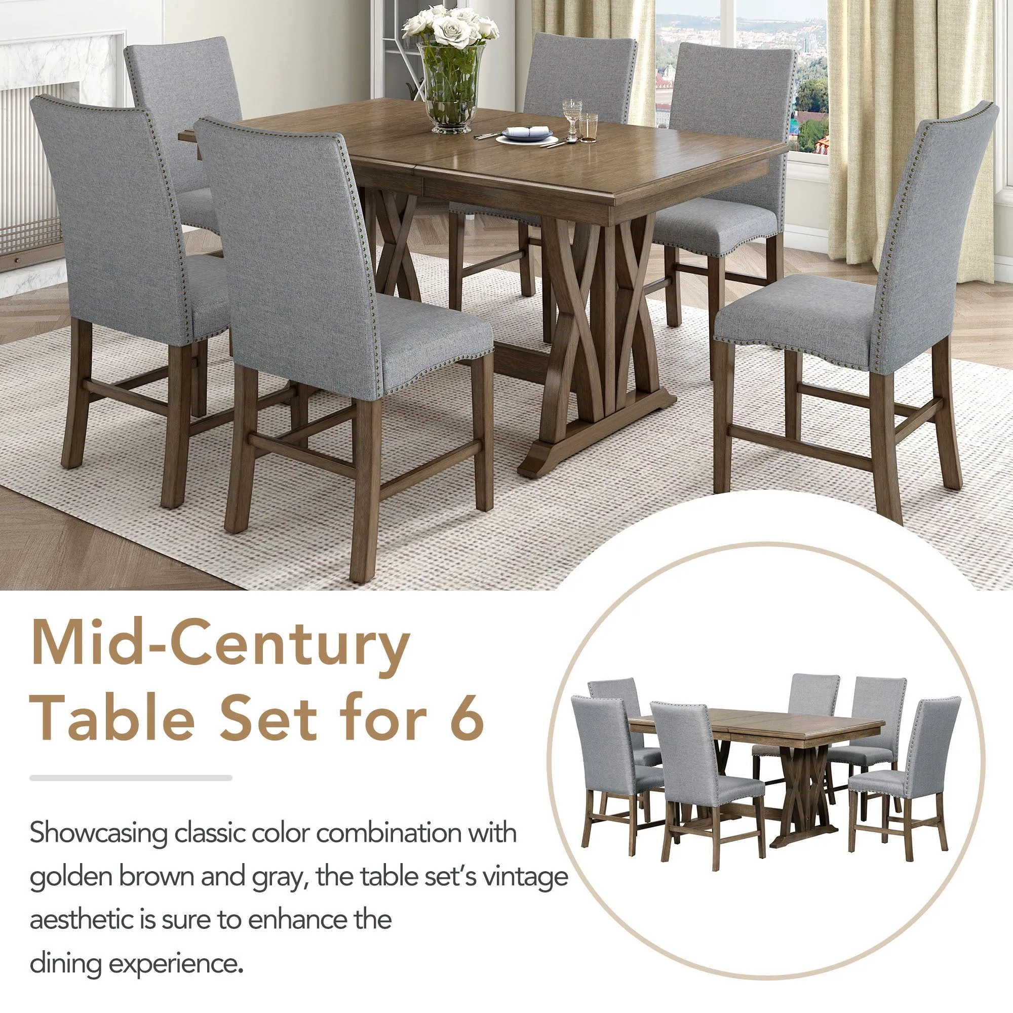 Ray 7-Piece Extendable Dining Set