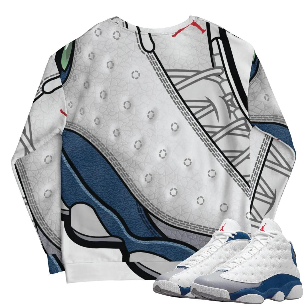 Retro 13 French Blue sweater